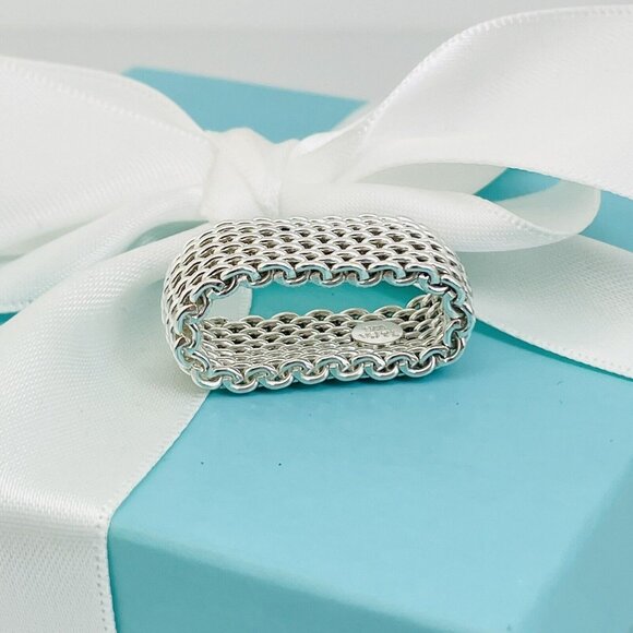 Size 6 Tiffany & Co Somerset Mesh Weave Ring in Sterling Silver - Picture 5 of 8